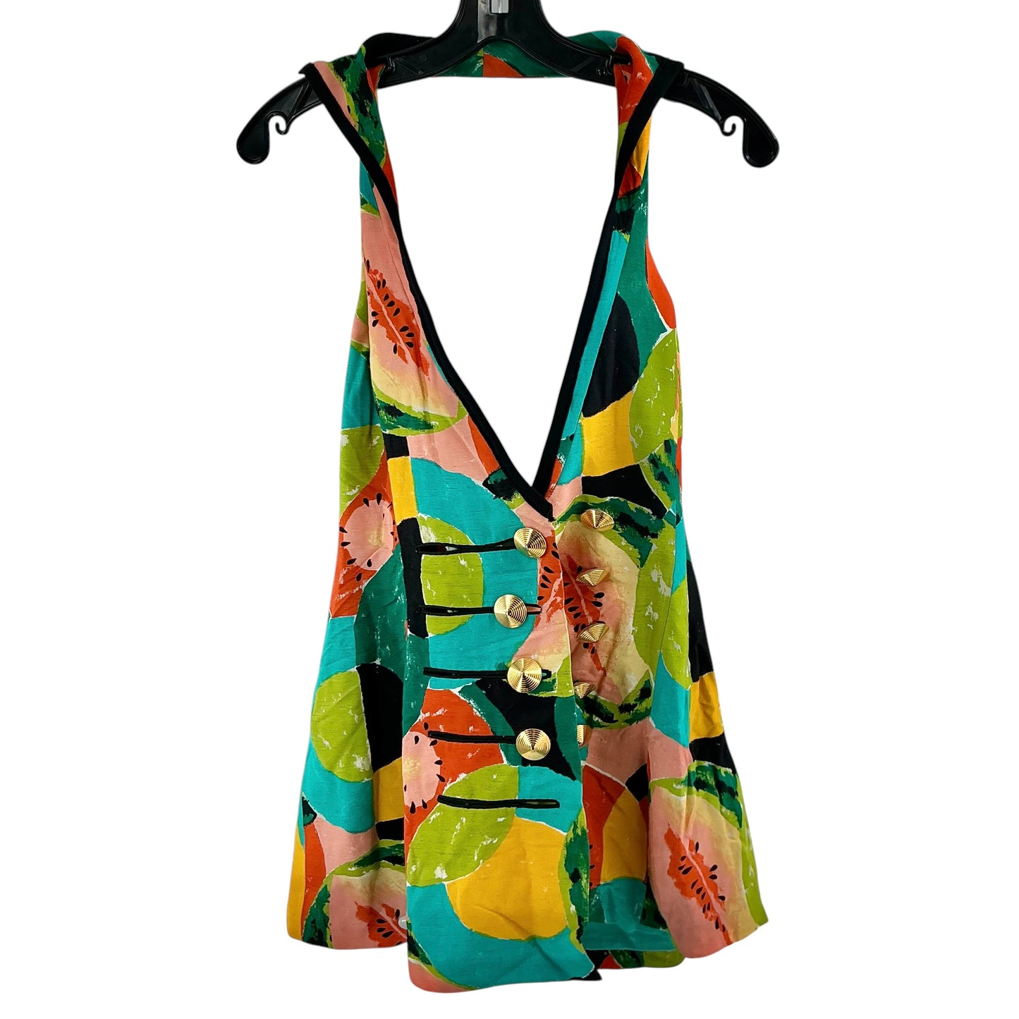 Bob Mackie Watermelon Fruit Print Halter Top Vest
