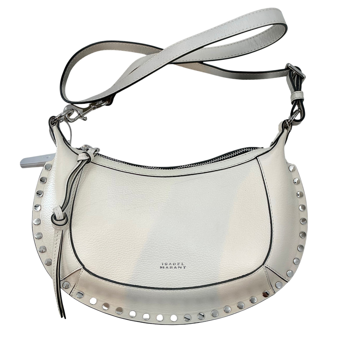 Isabel Marant Oskan Moon Studded Leather Shoulder Bag