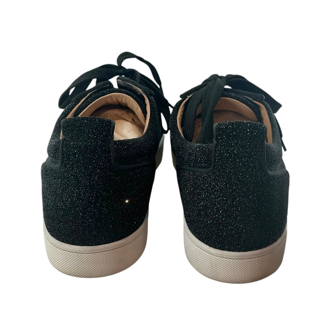 Christian Louboutin Louis Junior Orlato Flat Black Glitter Sneakers