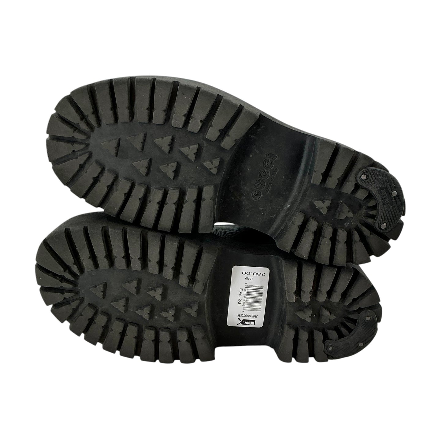 Gucci Perforated GG Black Rubber Platform Mule Clogs
