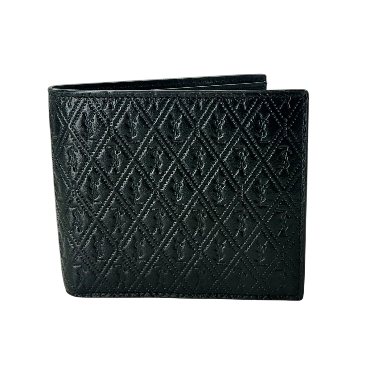 Saint Laurent Men's Le Monogramme Allover East/West Leather Wallet - Black