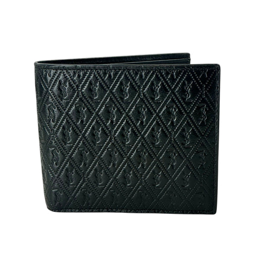 Saint Laurent Men's Le Monogramme Allover East/West Leather Wallet - Black