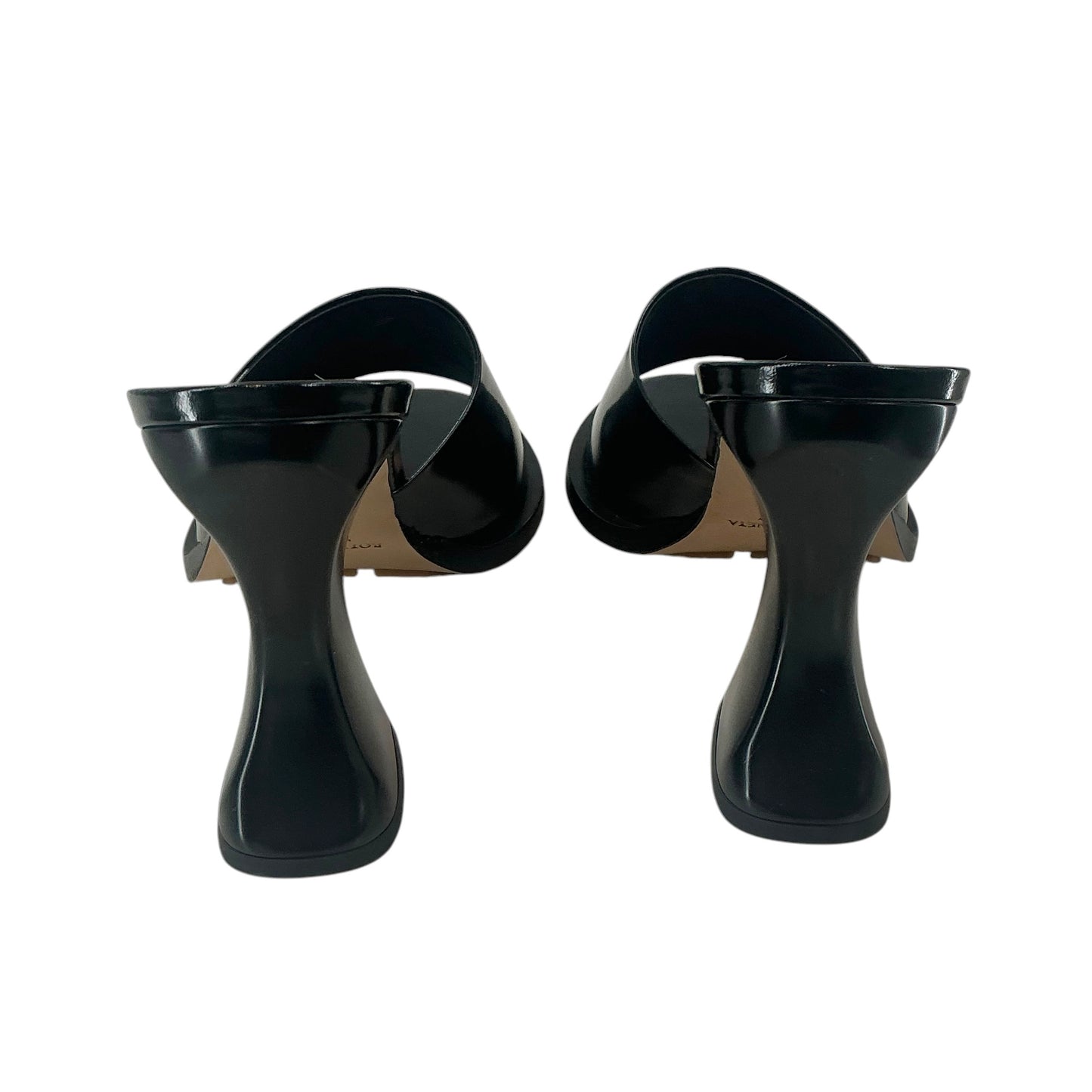 Bottega Veneta Black Patent Leather "Cha-Cha" Sculptural Heel Mules