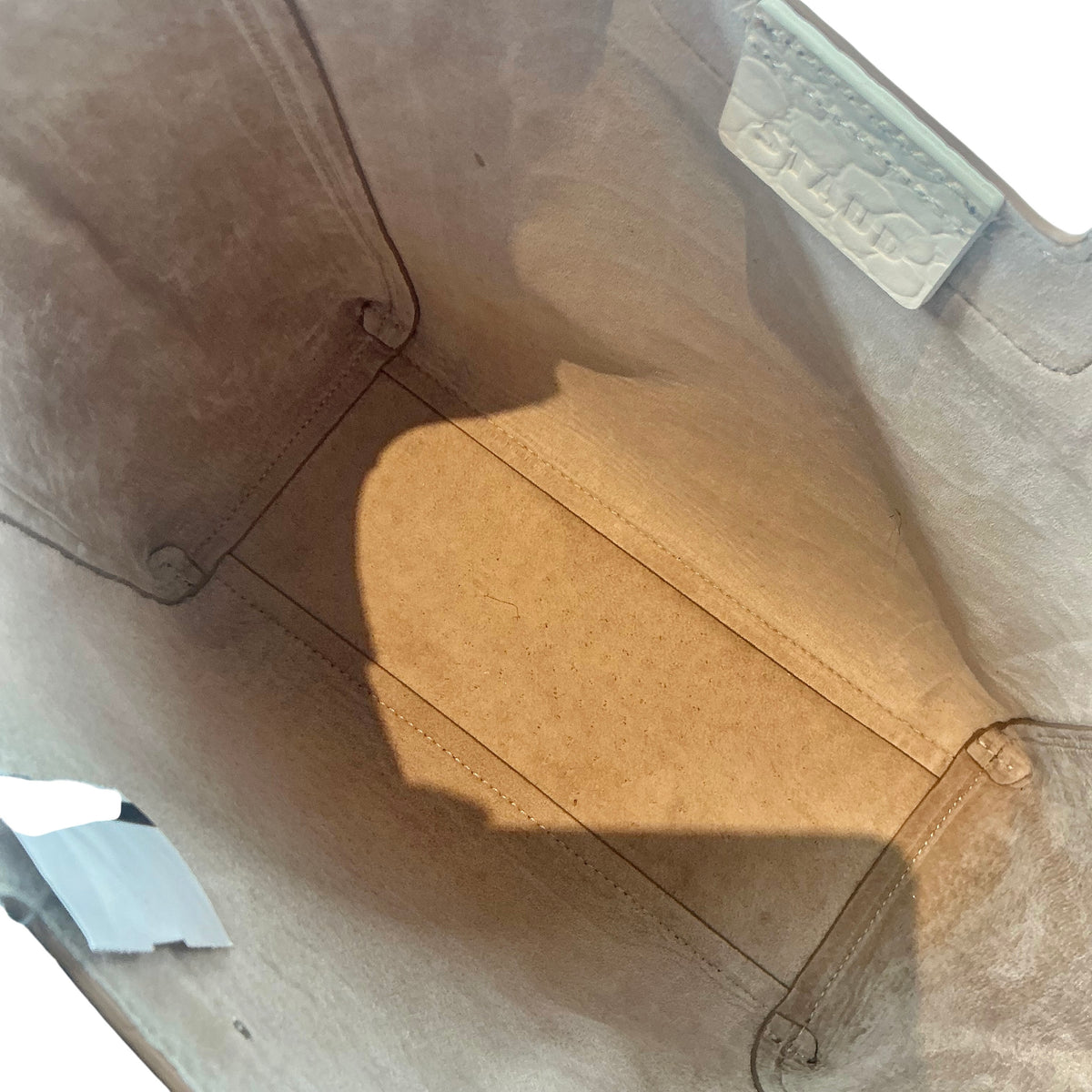 STAUD Shirley Croc-Embossed Leather Tote Bag