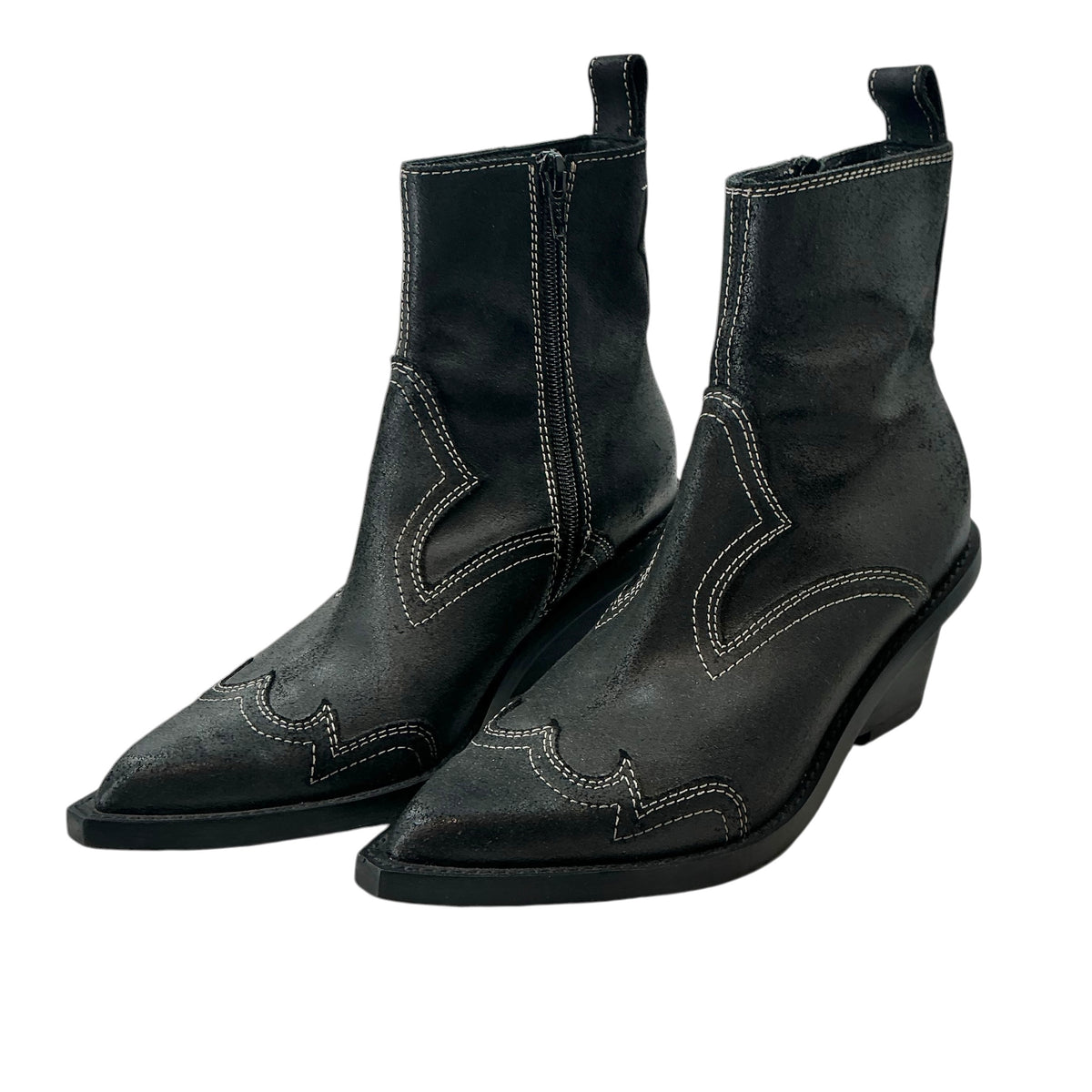 MM6 Maison Margiela Black Cowboy Ankle Boots