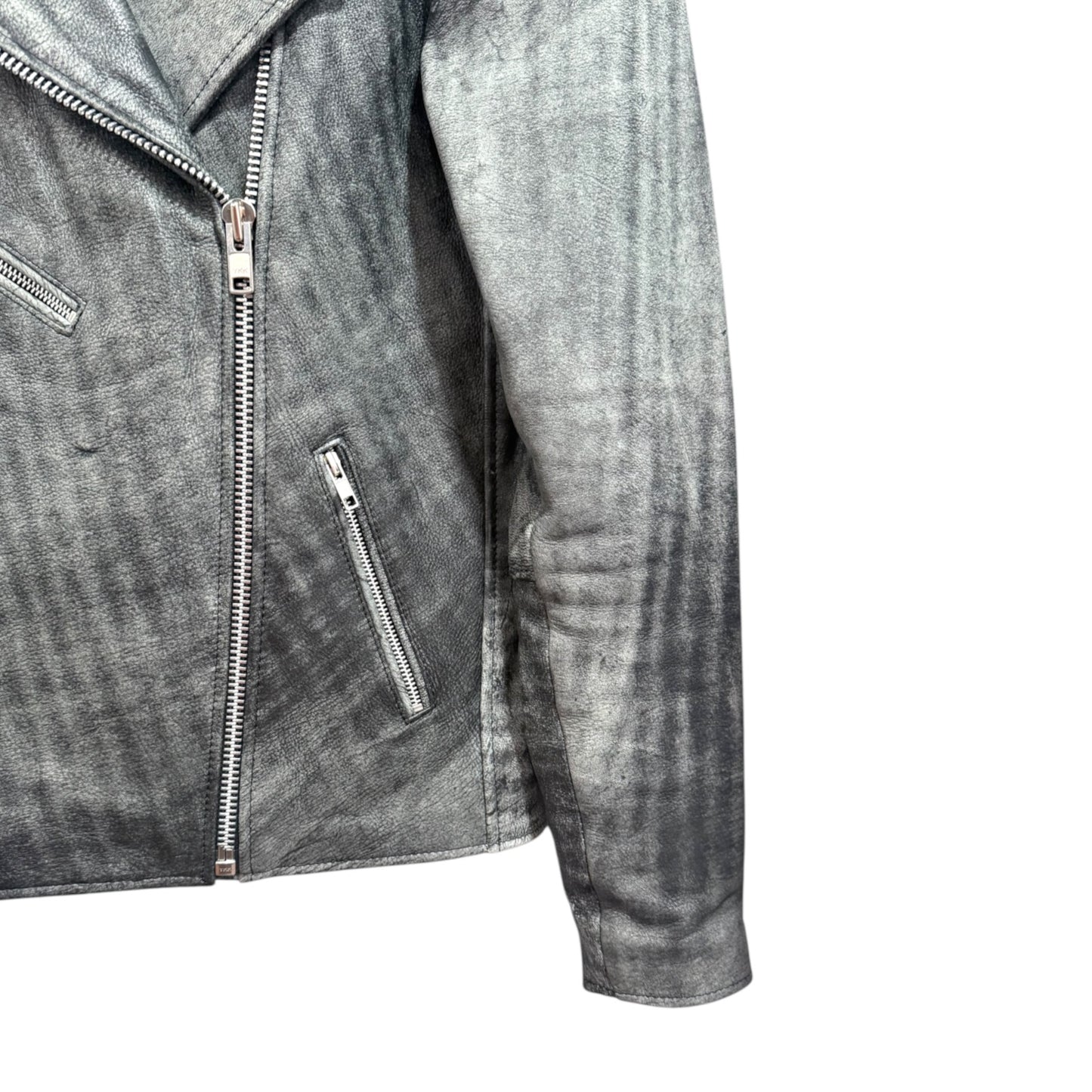 Understated Distressed Leather Motosport Jacket