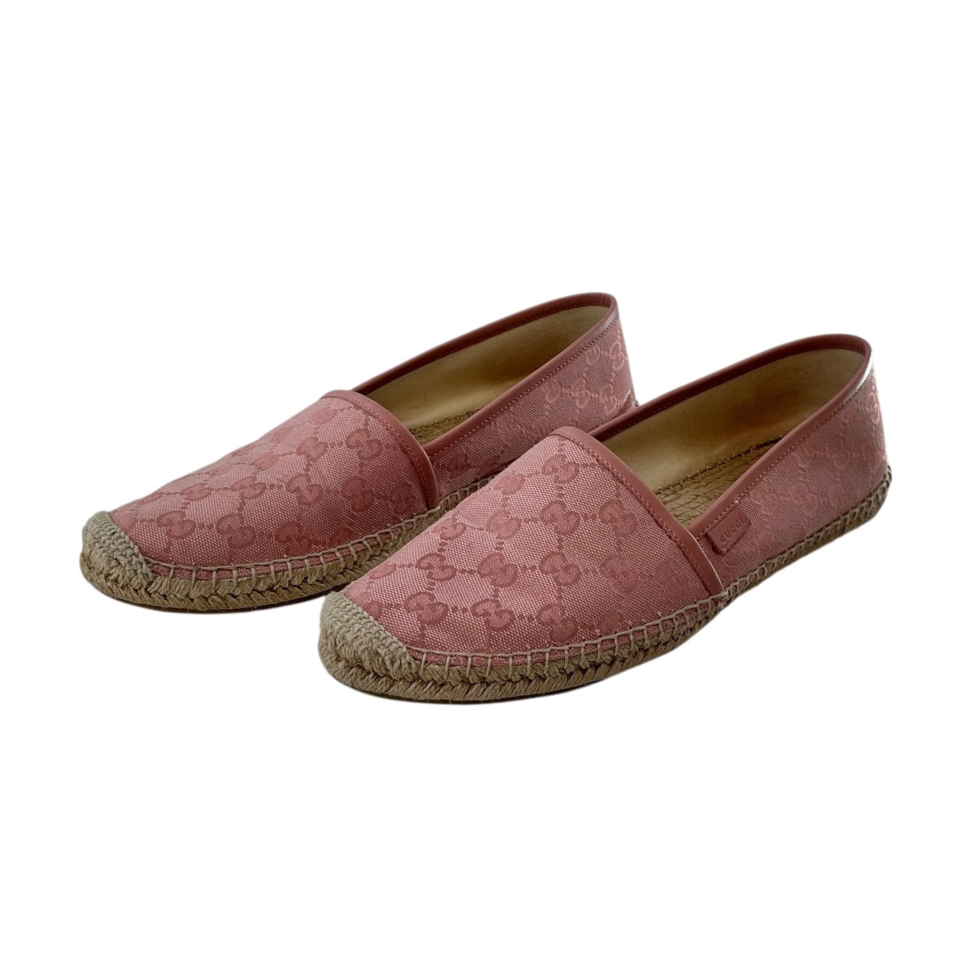 Gucci Pink GG Canvas and Leather Espadrille Flats