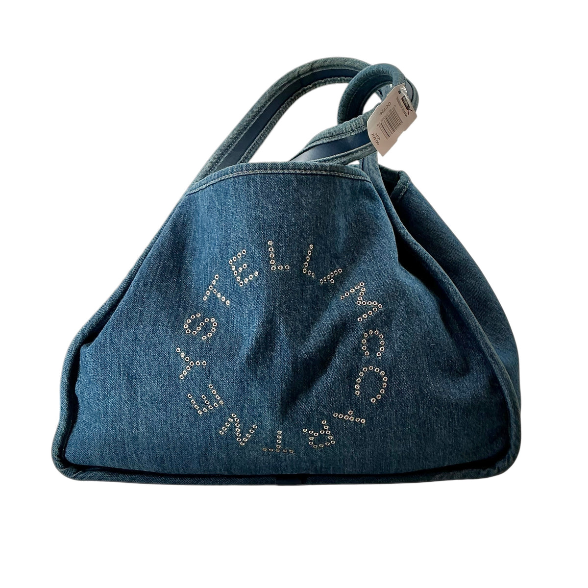 Stella McCartney Blue Denim Stella Logo Medium Tote Bag with Pouch