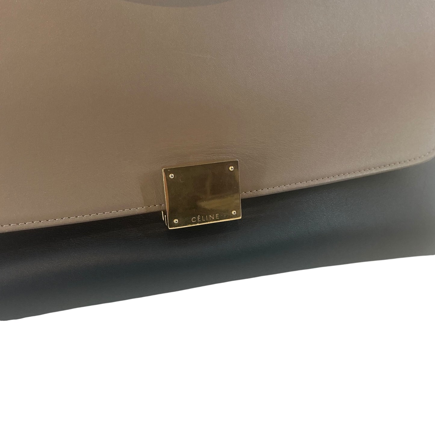 Celine Medium Tricolor Trapeze Bag in Leather and Suede