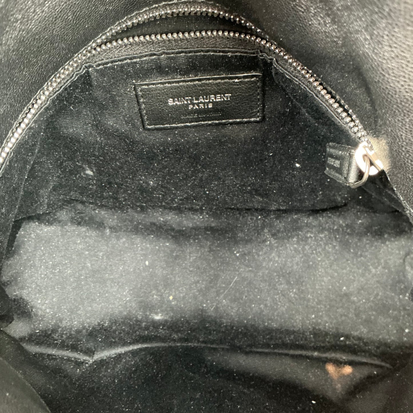Saint Laurent Black Lambskin Quilted Loulou Puffer Chain Shoulder Bag