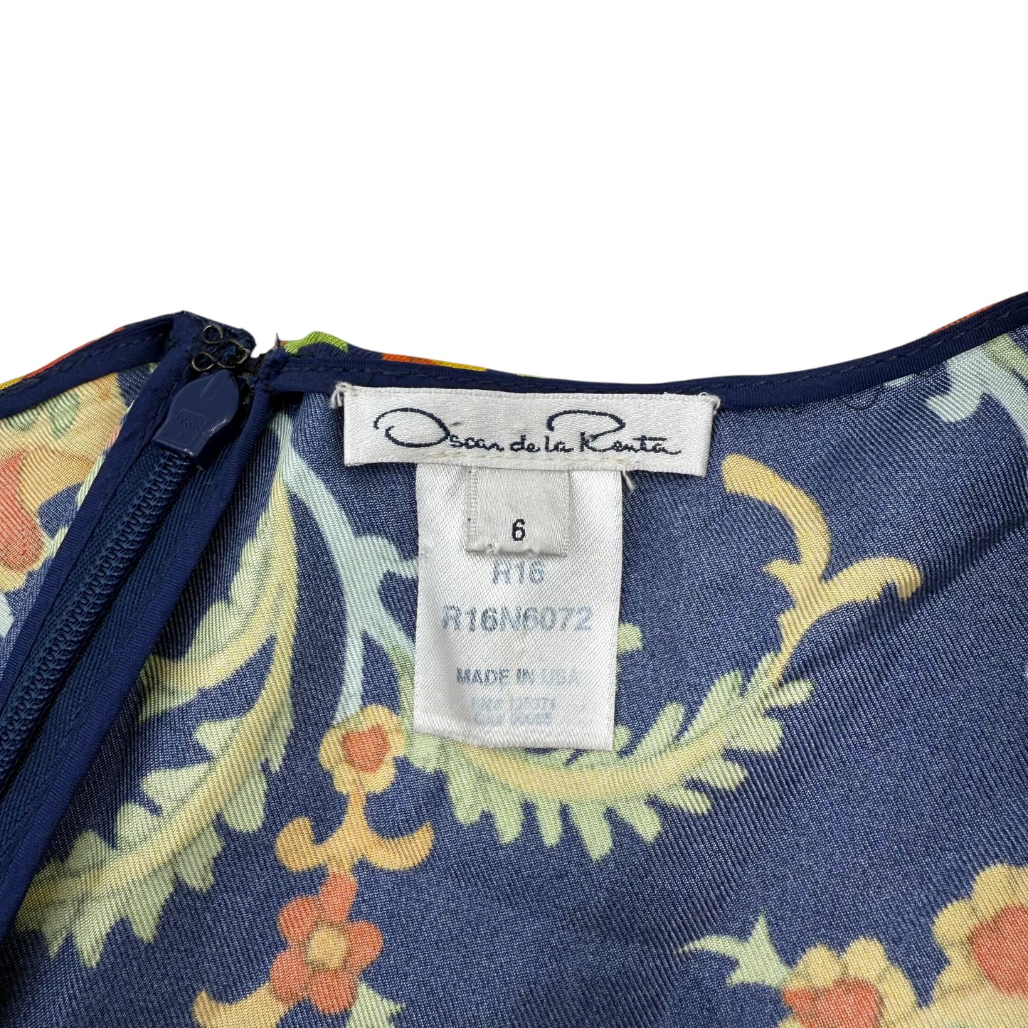 Oscar de la Renta Blue Floral Dress