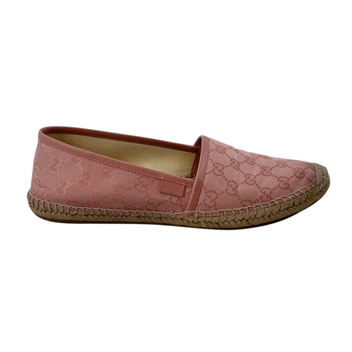 Gucci Pink GG Canvas and Leather Espadrille Flats