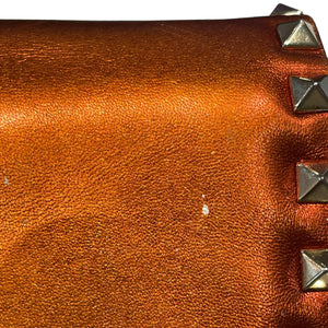 Valentino Garavani Orange Metallic Stud Bag