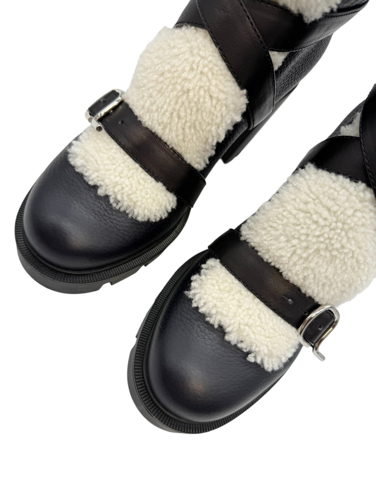 Christian Louboutin Shearling Pole Chic Booties