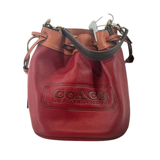 Coach Field Bucket Bag in Colorblock Leather with Coach Badge