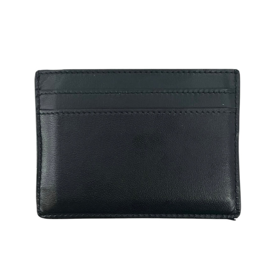 Saint Laurent Tiny Cassandre Card Case in Matte Black Leather