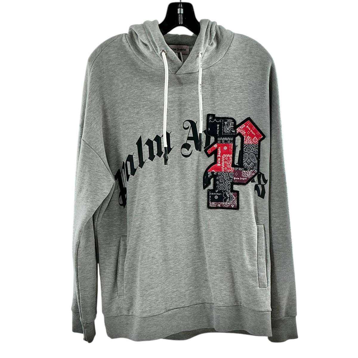 Palm Angels Brotherhood Bandana Patchwork Hoodie Gray