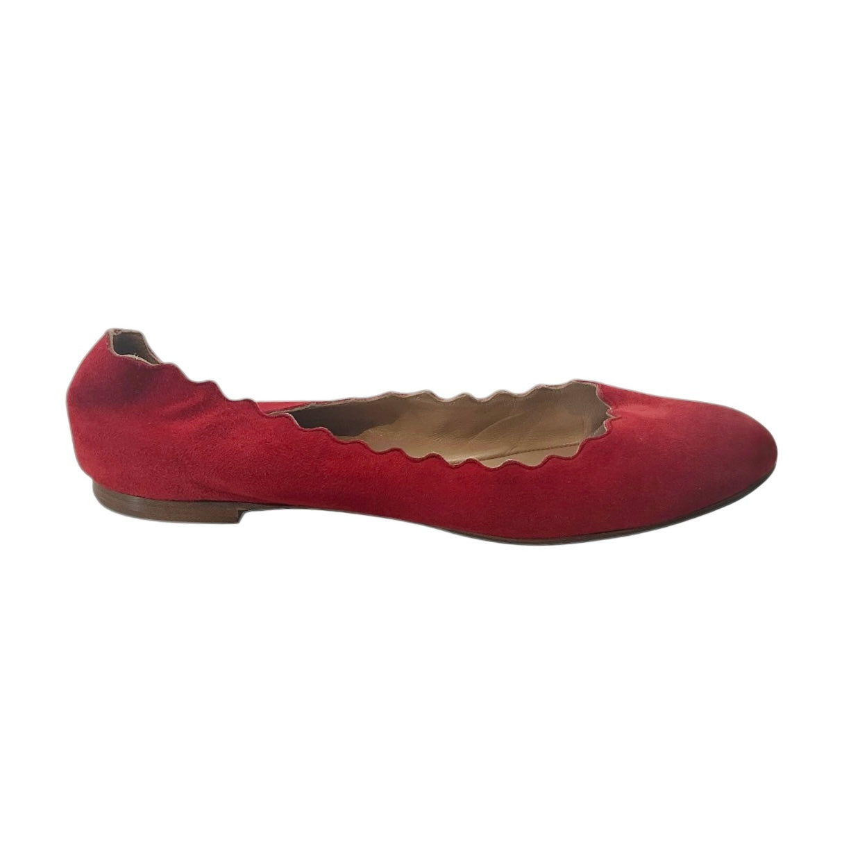 Chloé Lauren Scalloped Suede Ballet Flats