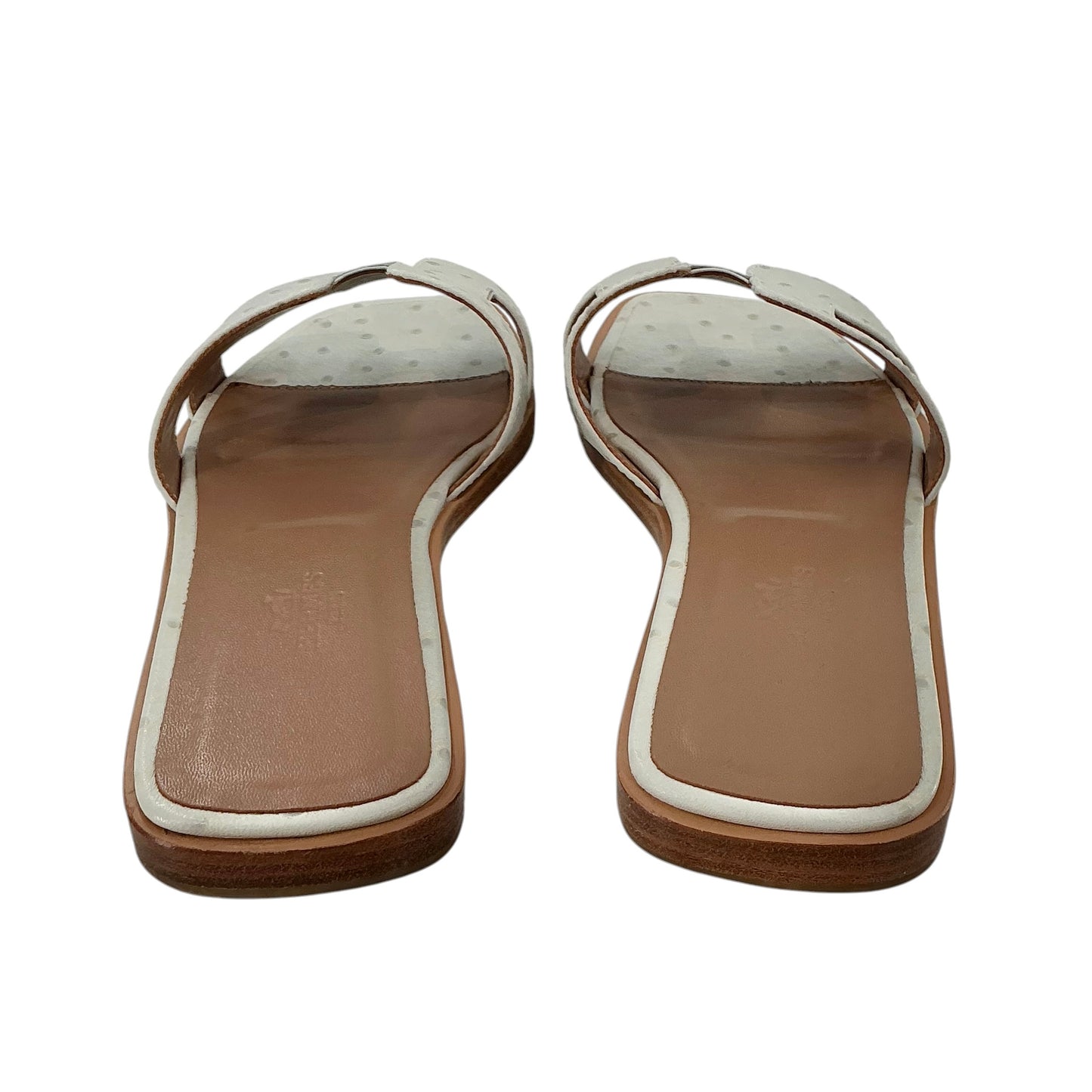 Hermès Ostrich Oran Sandals Off White