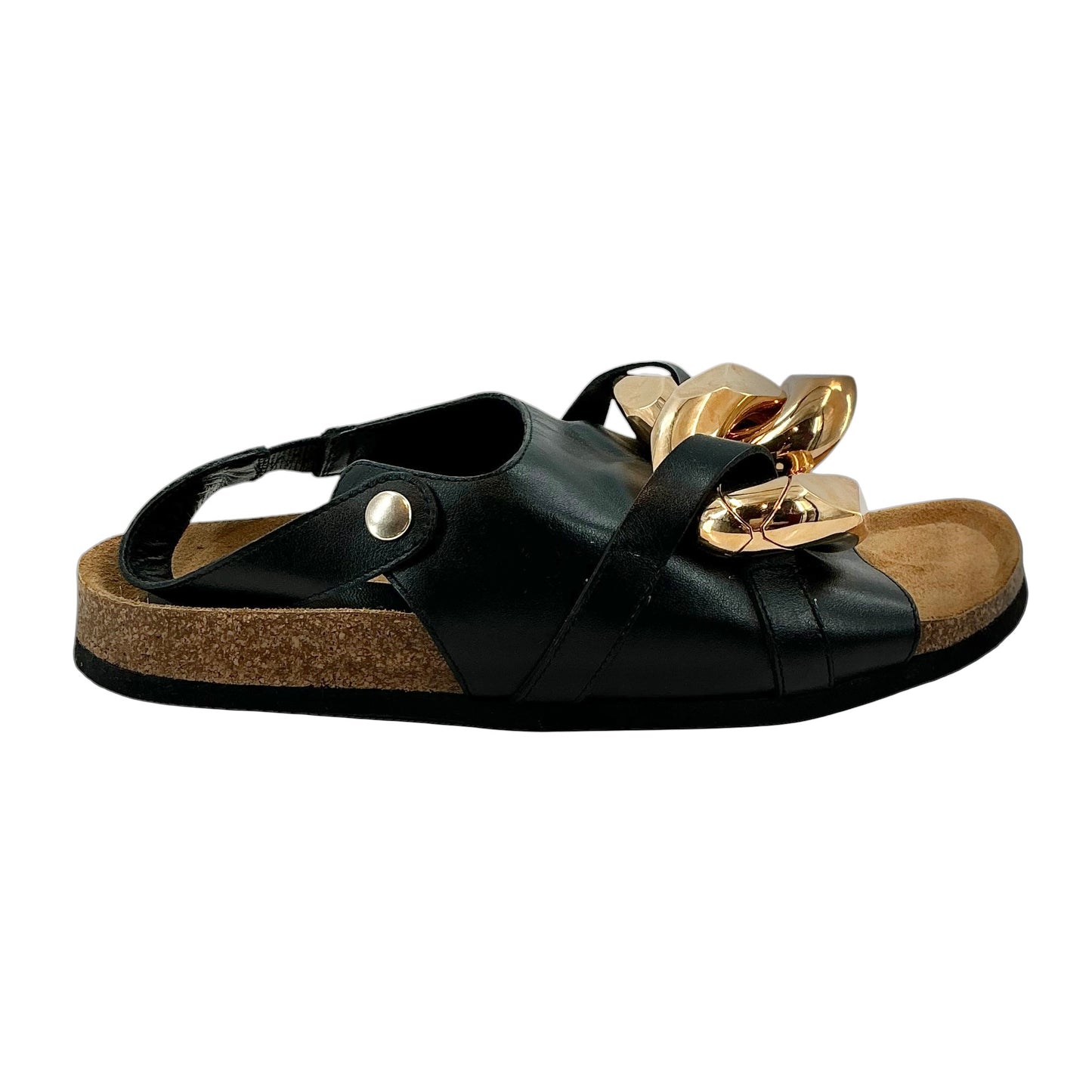 JW Anderson Black Leather Chain Link Sandals