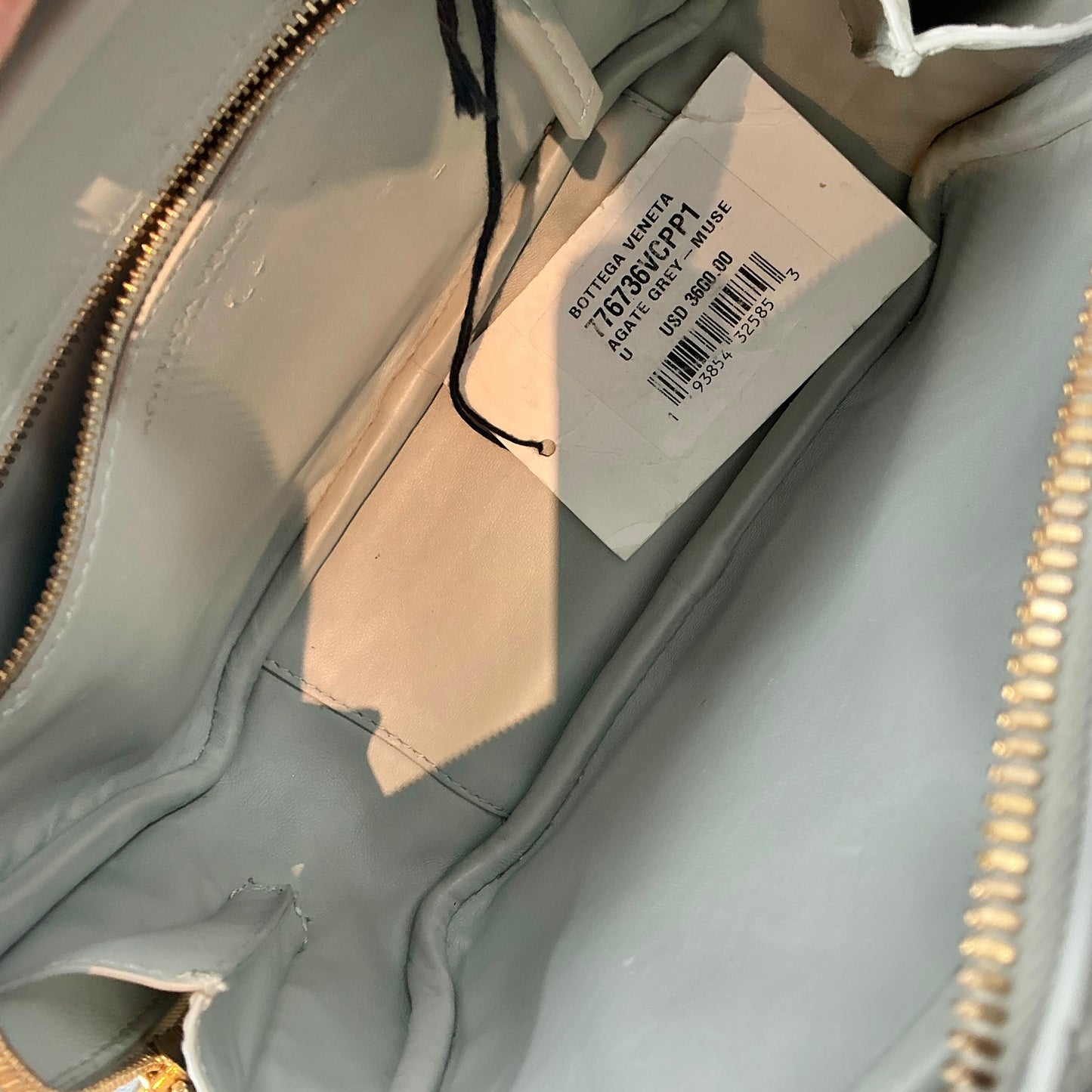 Bottega Veneta Small Getaway Lambskin Intrecciato Top-Handle Crossbody Bag – Agate Grey