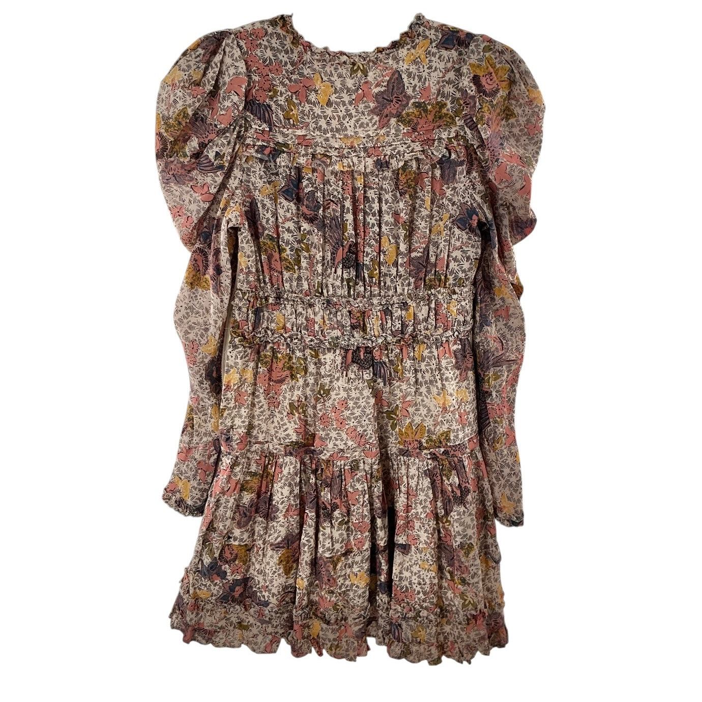 Ulla Johnson Julie Floral Puff-Sleeve Mini Dress