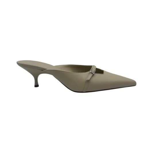 GiaBorghini Beige Buckle Mules