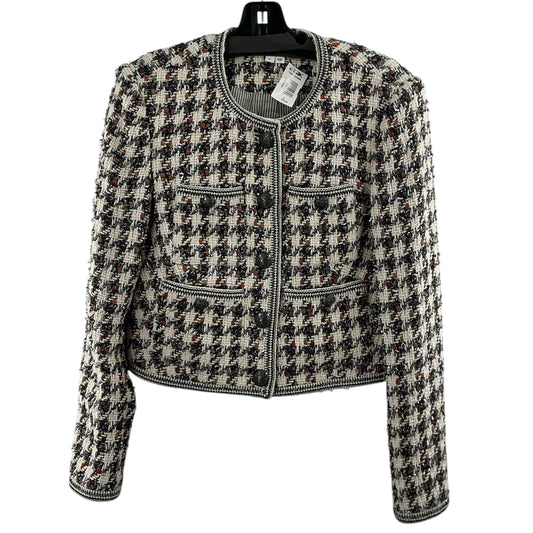 Veronica Beard Cirtane Houndstooth Tweed Cropped Jacket Blazer Neutral Multi