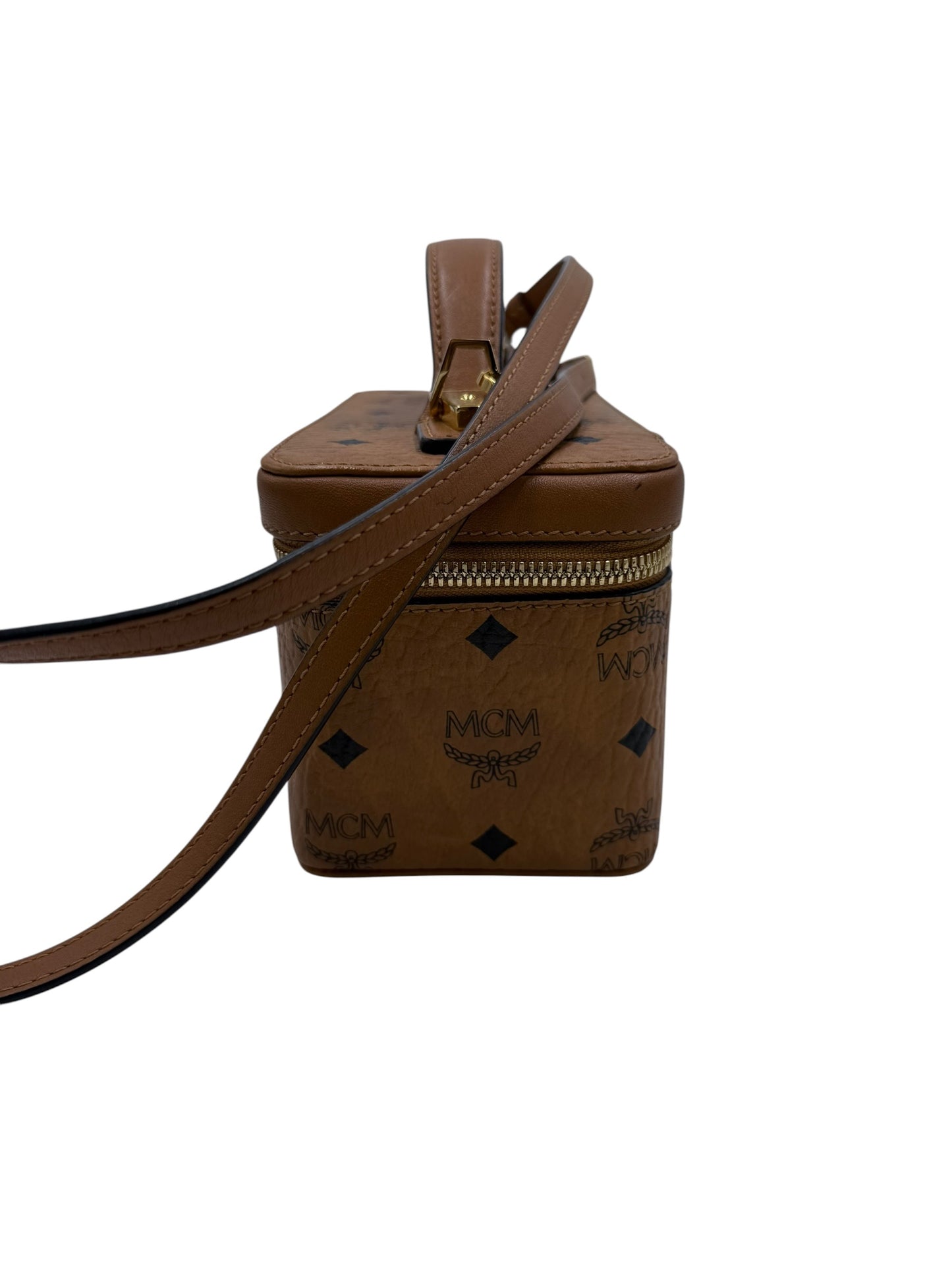 MCM Cognac Visetos Vanity Case