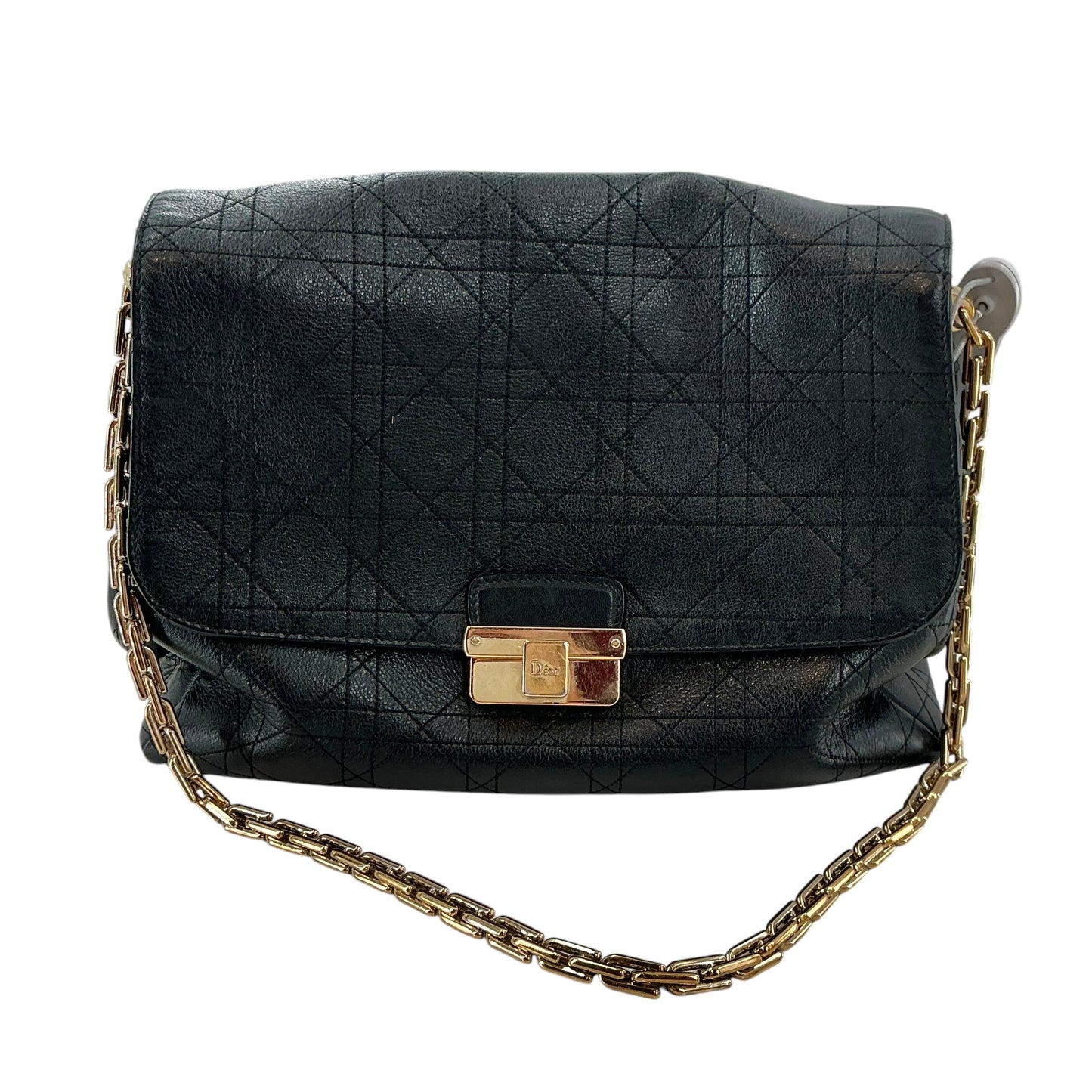 Christian Dior Black Cannage Leather Medium Diorling Shoulder Bag