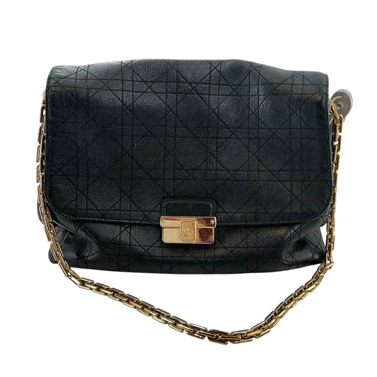 Christian Dior Black Cannage Leather Medium Diorling Shoulder Bag