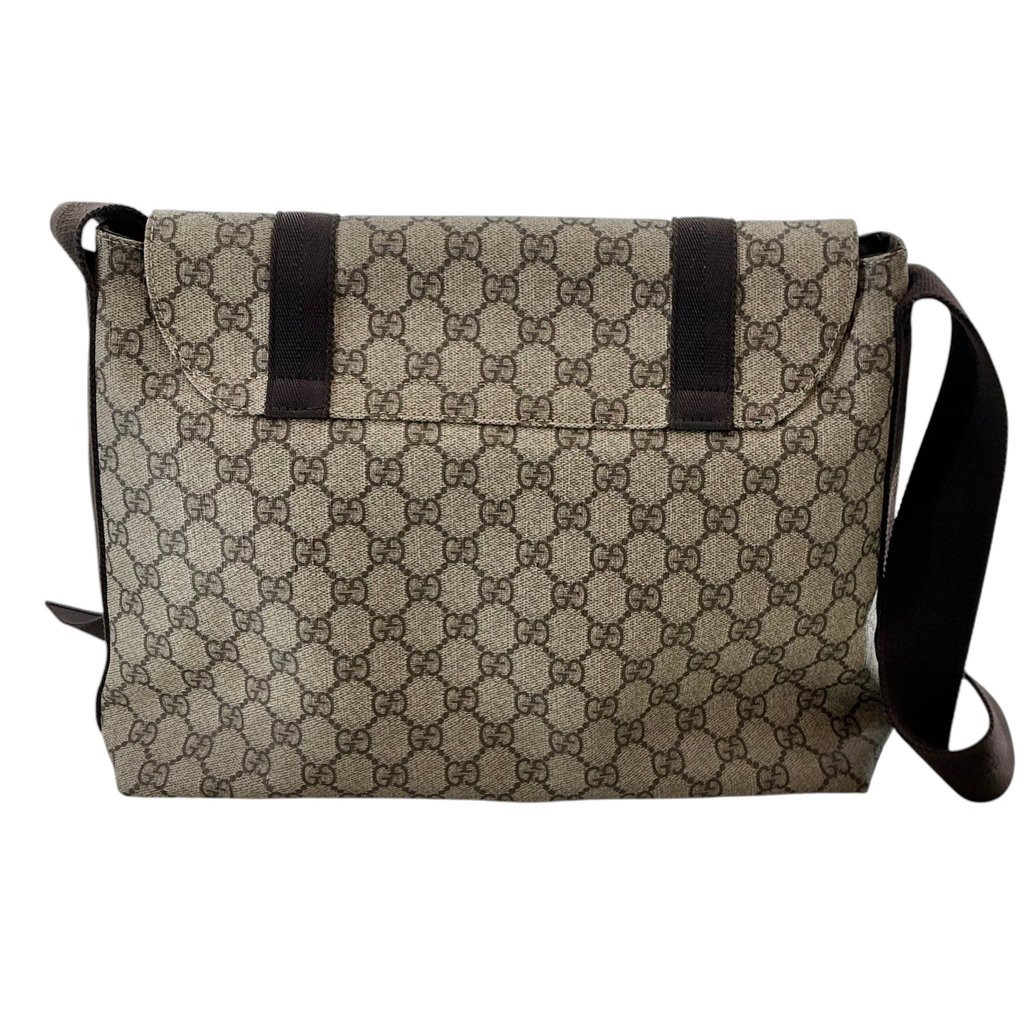 Gucci GG Supreme Monogram Flap Messenger Bag