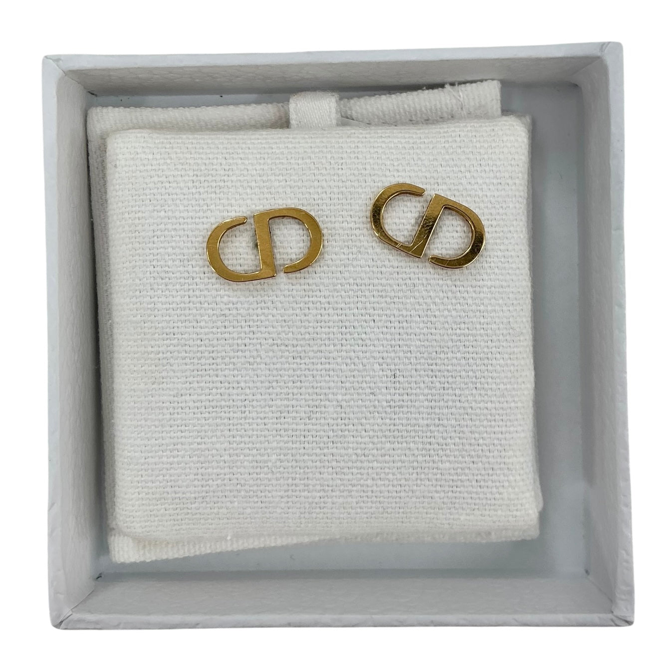 Dior Petit CD Stud Earrings in Gold-Finish Metal
