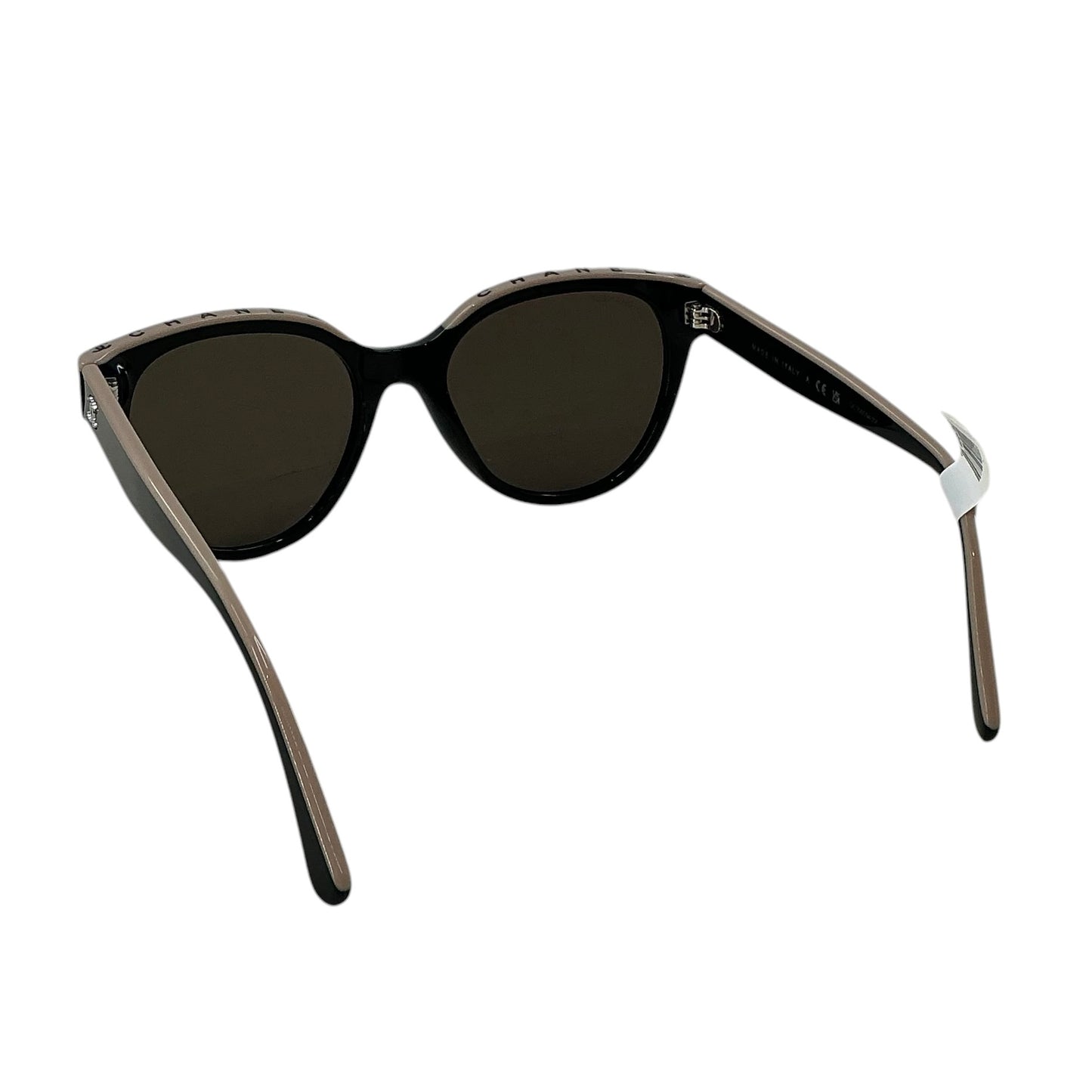 Chanel Black & Beige Butterfly Logo Sunglasses