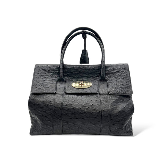 Mulberry Classic Bayswater in Black Ostrich Leather with Gold Hardware