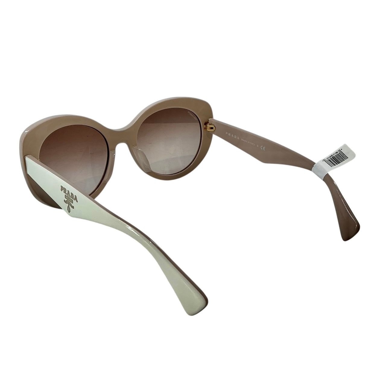 Prada Baroque Oversized Two-Tone Brown & White Sunglasses