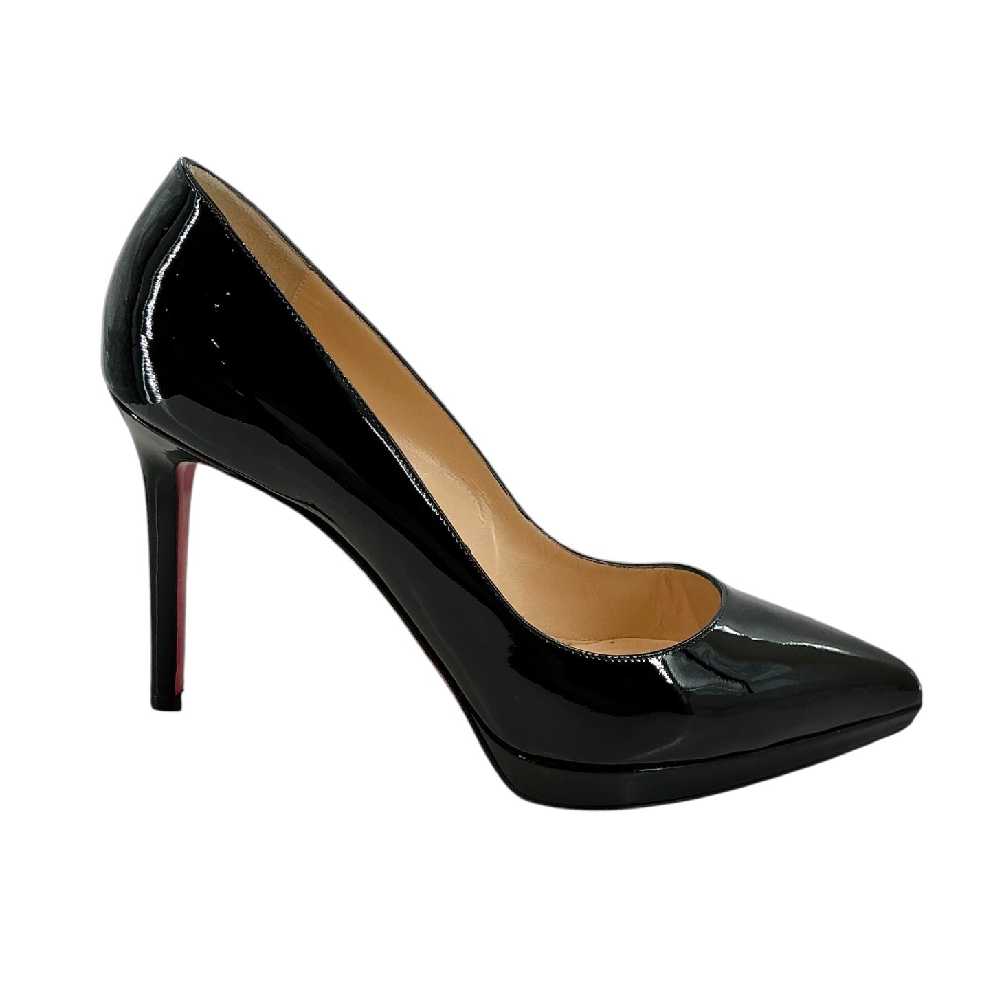 Christian Louboutin Pigalle Plato 100 Black Patent Leather Pumps
