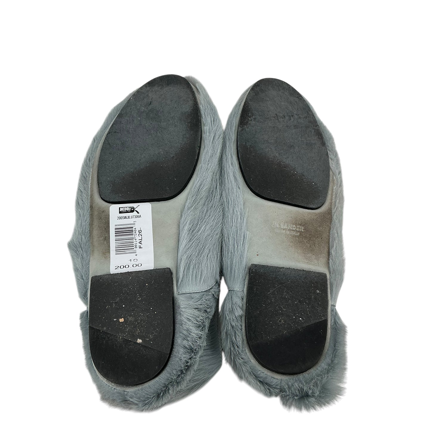 Jil Sander Light Gray Calf Hair Ballet Flats