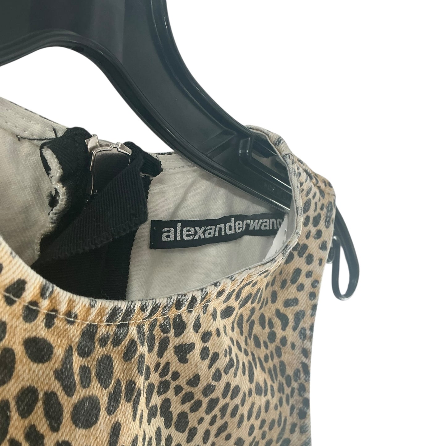 Alexander Wang Leopard Print Denim Mini Dress