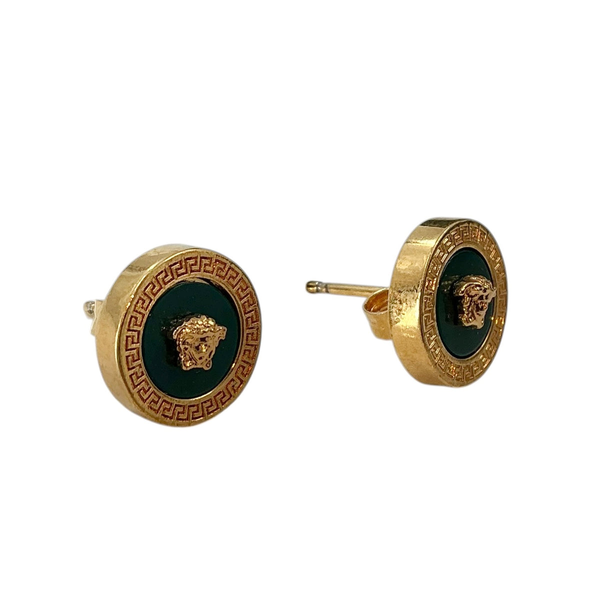 Versace Medusa Enamel & Gold-Tone Stud Earrings