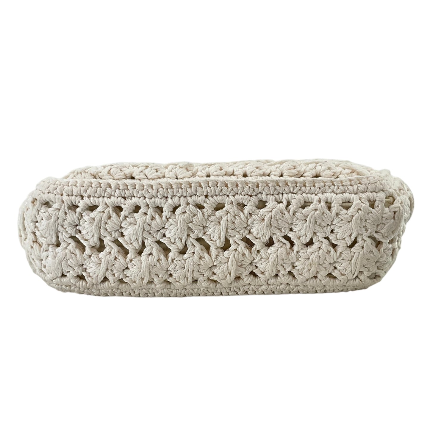 120% Lino Handmade Crochet Linen Flap Bag