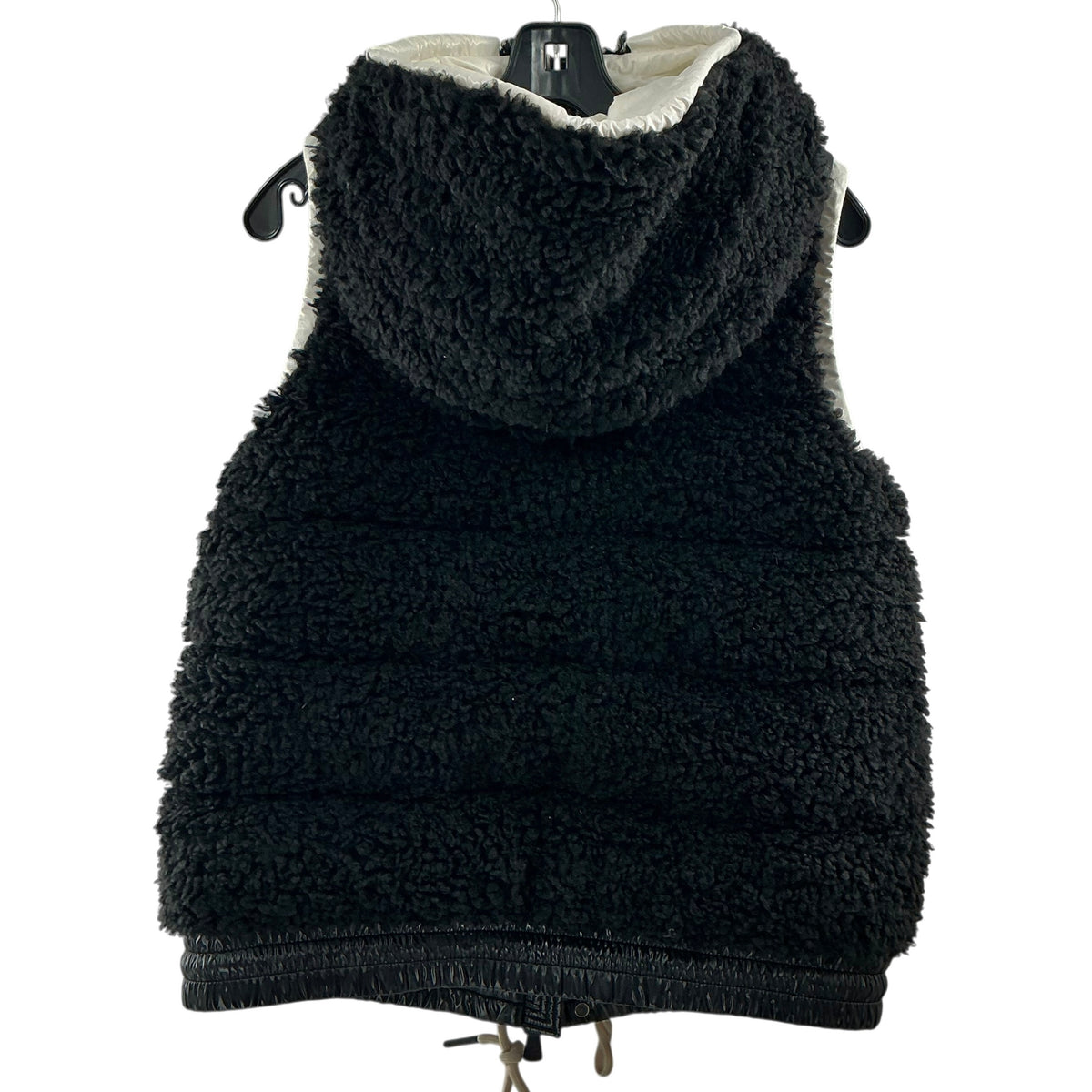 Moncler Grenoble Black Faux Shearling Teddy Fleece Down Puffer Vest