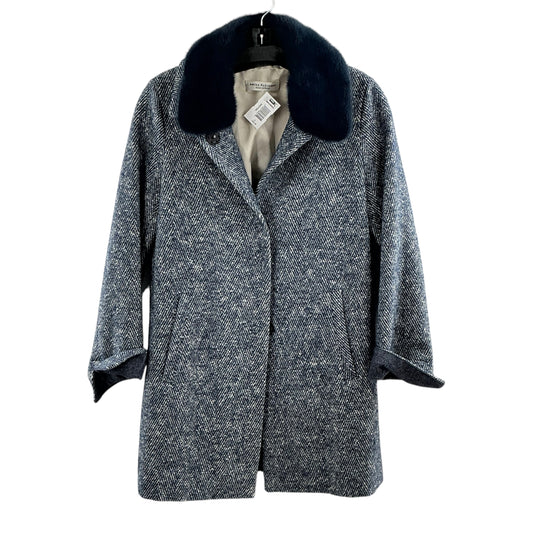 Amina Rubinacci/ Loro Piana Fabric Coat w/ Genuine Mink Detachable Fur Collar