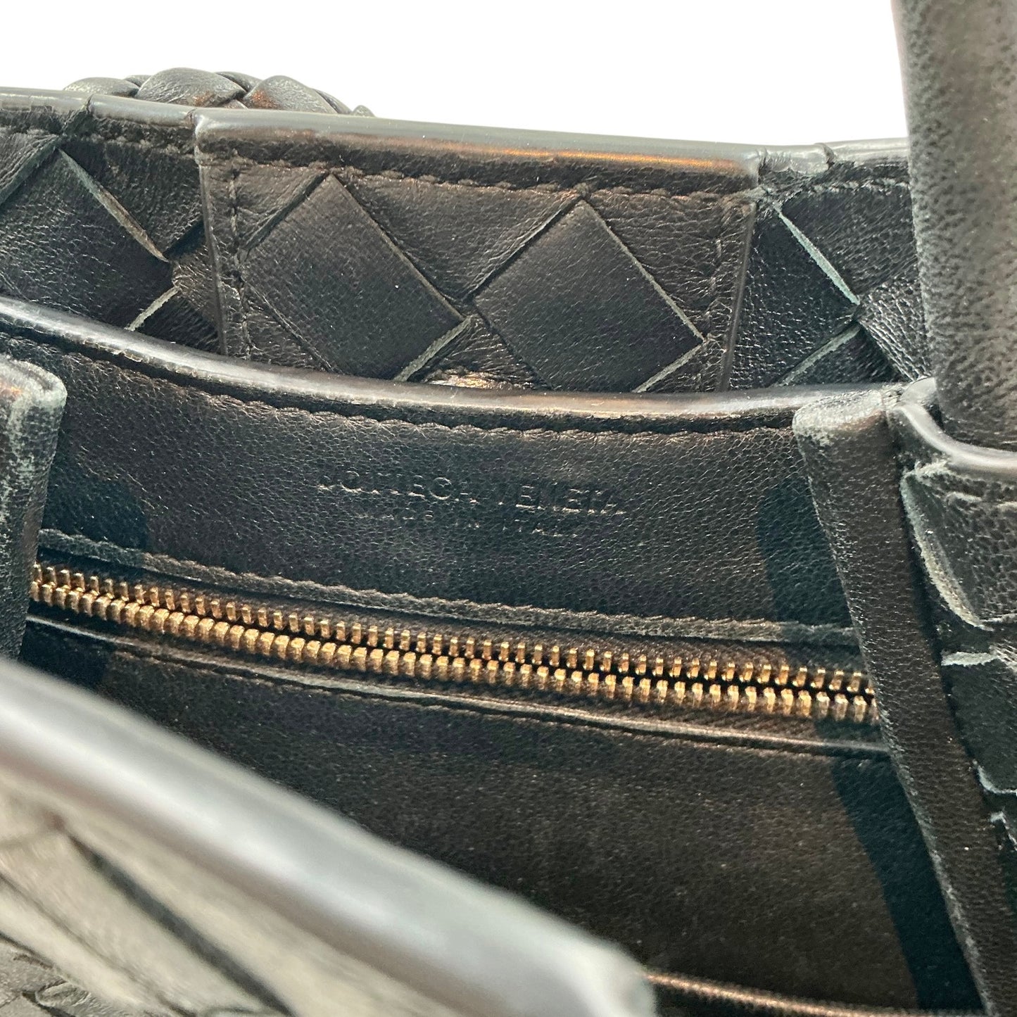 Bottega Veneta Nappa Intrecciato Small Andiamo Shoulder Bag in Black