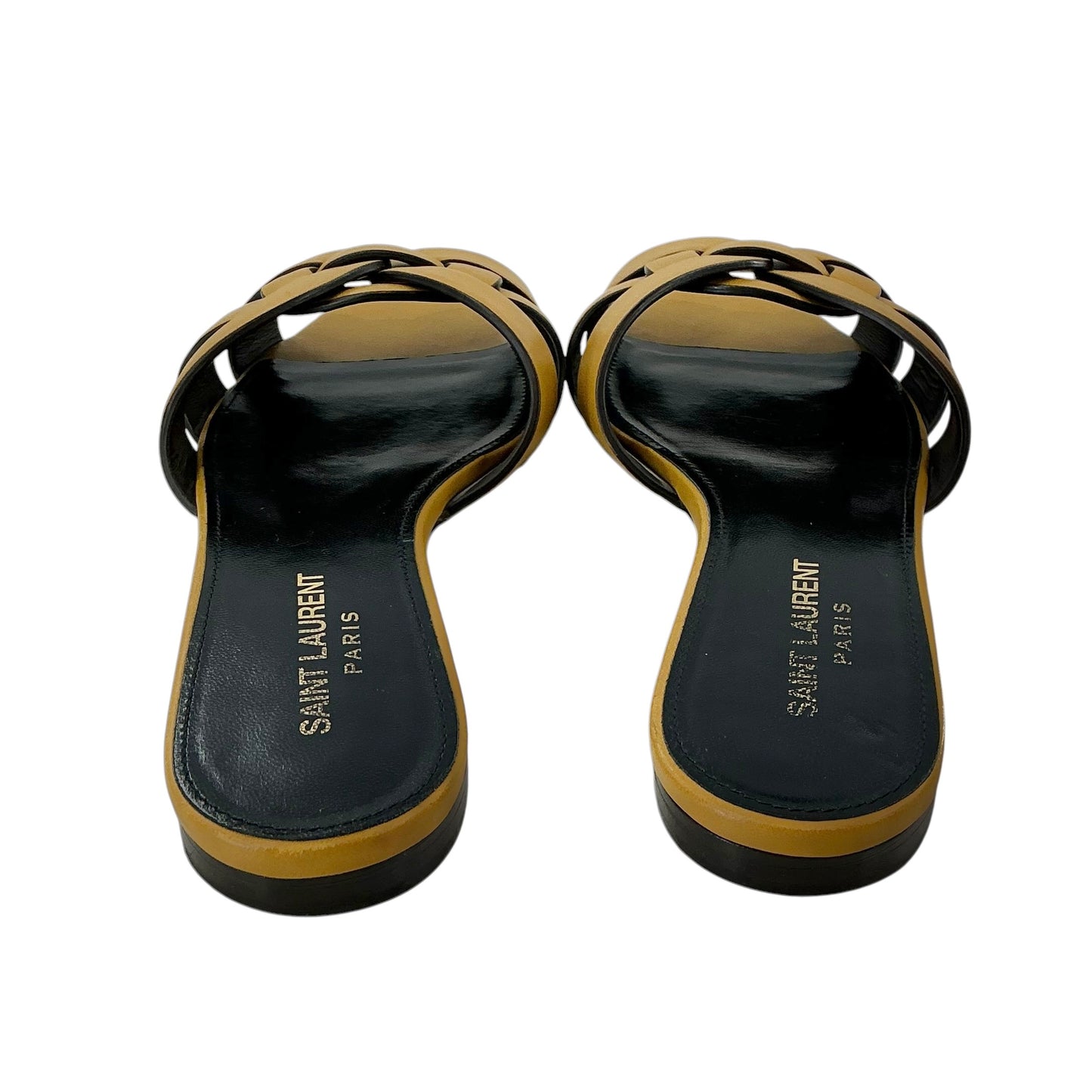 Saint Laurent Yellow Tribute Mules Flat Sandals