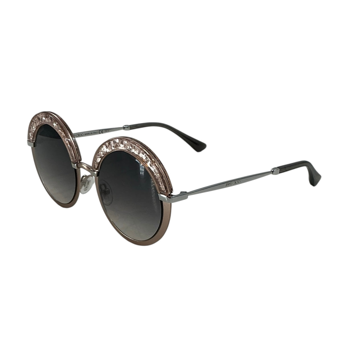 Jimmy Choo Gotha/S Round Glitter Accented Sunglasses