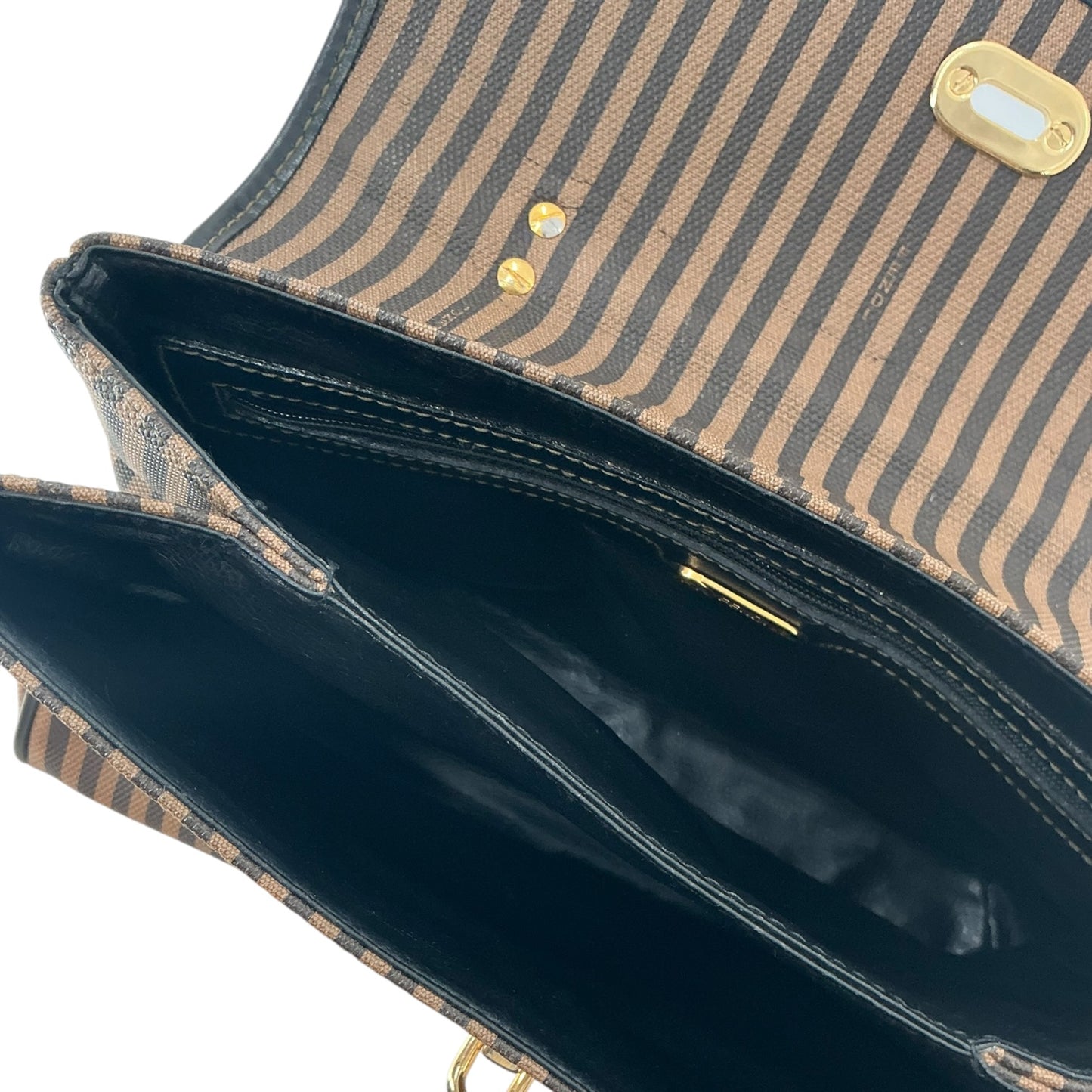 Fendi Pequin Striped 2-Way Satchel