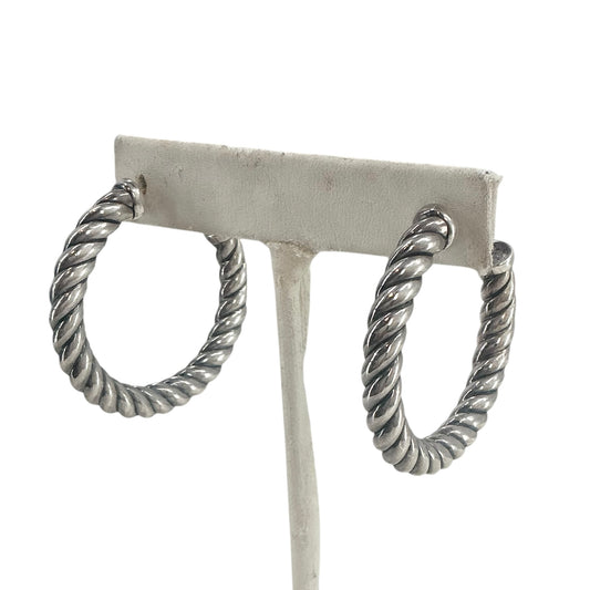 David Yurman Sterling Silver Twisted Cable Hoop Earrings