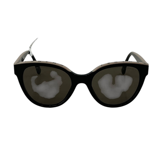 Chanel Black & Beige Butterfly Logo Sunglasses