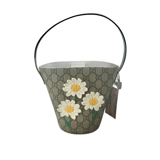 Gucci GG Supreme Daisy-Embroidered Bucket Bag